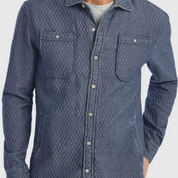 NWT $198 Johnnie-O Haskell Indigo Dyed Shirt Jacket Shaket Indigo Sz XL - Picture 5 of 5